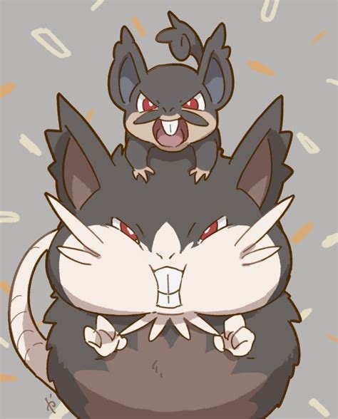 Alolan Rattata And Alolan Raticate Pokemon Drawn By Kaniharu Danbooru