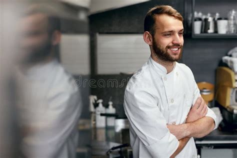 Happy Cook in Restaurant Kitchen Stock Photo - Image of young, modern ...