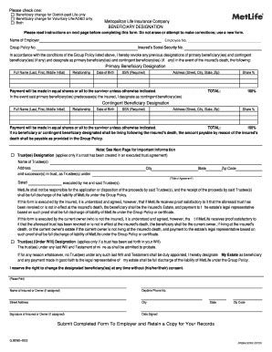 Life Beneficiary Change Form Doc Laced Fill Out And Sign Printable