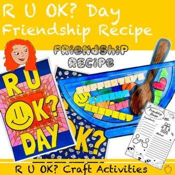 R U OK? Friendship Recipe Craft | R U OK Day Activities by CasualCase