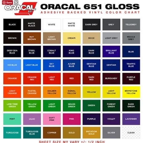 Oracal 651 Vinyl Oracal Vinyl Sheets Permanent Vinyl Oracal - Etsy