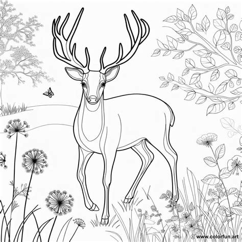 Coloriage D Une Biche Dans La Nature T L Charger Ou Imprimer