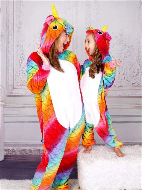 Mommy And Me Rainbow Scale Unicorn Onesie Pajamas Mia Belle Girls