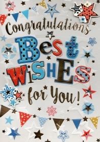 Congratulations Best Wishes card – buy online or call 0161 789 4914