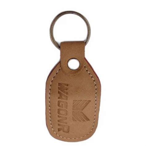 Rectangular Brown Promotional Leather Keychain Size 4x1 5 Inch At Rs