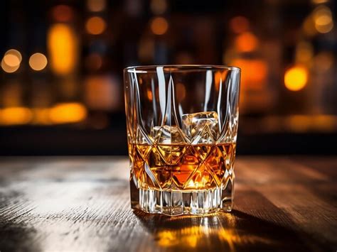 Premium Ai Image A Neat Pour Of Scotch Whiskey In A Dimly Lit Bar Ai