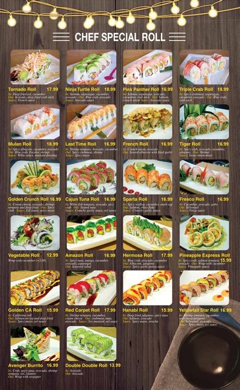 Menu Fusion Sushi