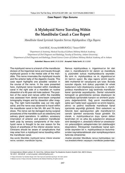 A Mylohyoid Nerve Traveling Within The Mandibular Canal A Case Report