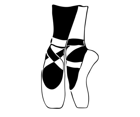 Ballerinas Feet In Pointe Shoes Black And White Logo 16143917 Vector