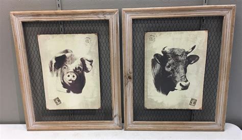 2 Farm Animal Portraits | Live and Online Auctions on HiBid.com