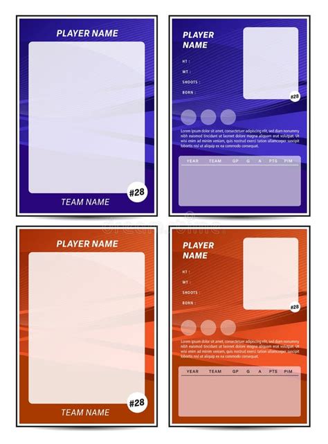 Sport Player Trading Card Frame Border Template Stock Illustration