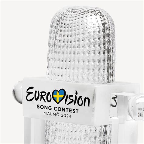 kosta boda eurovision song contest trophy  lim ed pyramid glass