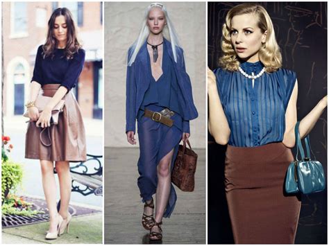 Синий цвет в одежде, сочетание с другими цветами, 20 фото