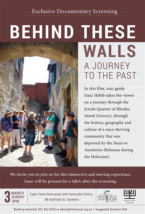 Film screening: Behind These Walls - Cape Town Holocaust & Genocide Centre