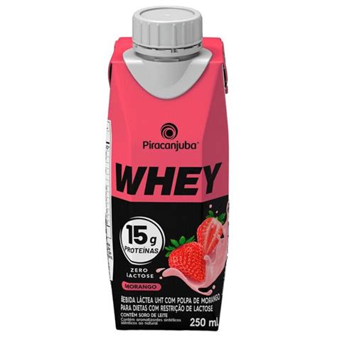 Bebida Lactea Piracanjuba 250ML Whey 15g Proteina Morango Super