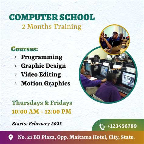 Copy Of Computer Class Flyer Template Postermywall