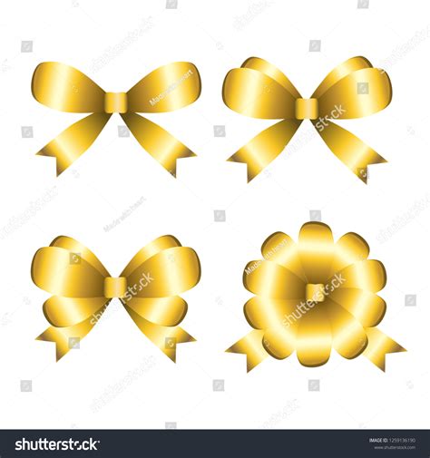 Set Gold Bow Collection Vector Design Stock Vector (Royalty Free ...