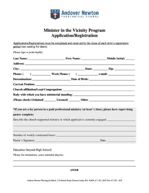 Fillable Online Ants Minister In The Vicinity Application Registration