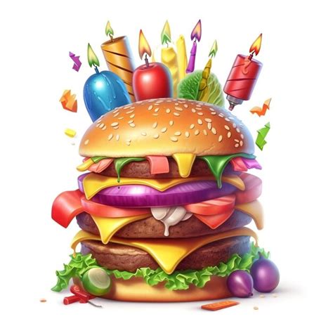 Premium AI Image Burger Illustration For Celebrating National