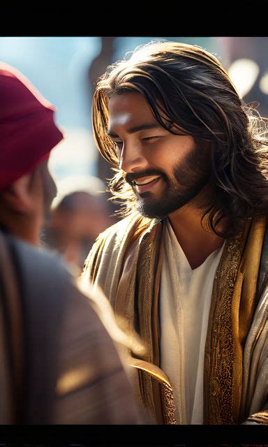 Create A Realistic Image Of Jesus Blessing People By Wellington