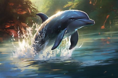 Dolphin animal mammal nature. | Free Photo Illustration - rawpixel