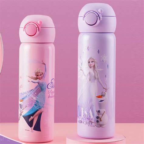 Disney 迪士尼 冰雪奇緣便攜316不鏽鋼彈跳蓋吸管保溫杯500ml Pchome 24h購物