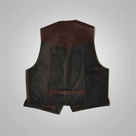 Lambskin Buffalo Leather Cowboy Vest Shearling Vest Western Vest