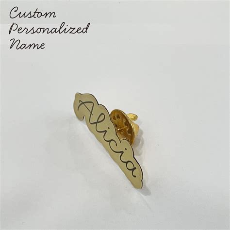 Custom Personalized Name Raw Brass Pin Custom Engraved Pin Etsy