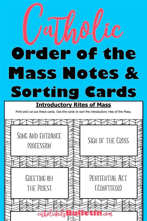 Catholic Mass Sorting Cards Lessons And Activity To Teach Mass Teaching Catholic School