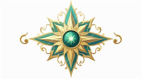 Feanorian Elven Star Badge Fantasy Vector Isolated Premium Ai