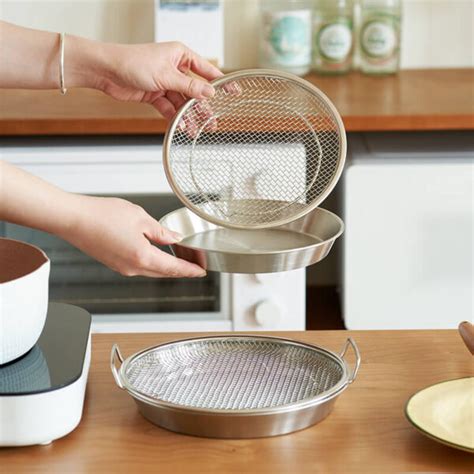 Stainless Steel Flat Mesh Strainer Round Tray Franc Select