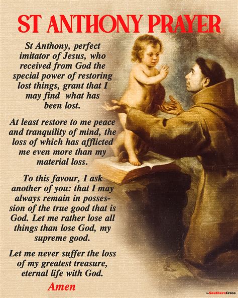 St Anthony Prayer The Southern Cross