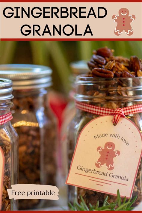 Amazing Holiday Gingerbread Granola And A Free Printable Recipe