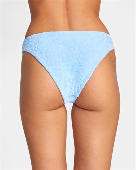 Rvca Wild Fleur Bikini Bottoms Ace Blue Women Bikini Bottoms