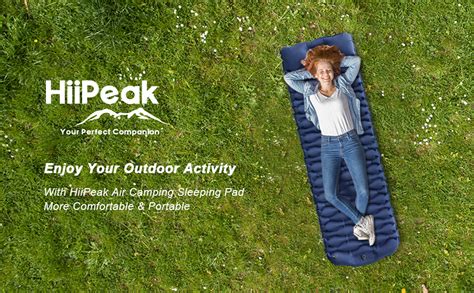 Hiipeak Ultralight Inflatable Sleeping Pad Camping Air Mattress Bed