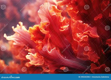 Red Algae Swaying Underwater Closeup Generative Ai Stock Illustration