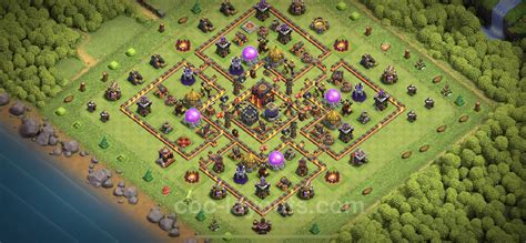 Farming Base Th10 With Link Anti 3 Stars Anti Air Dragon Clash Of Clans Town Hall Level