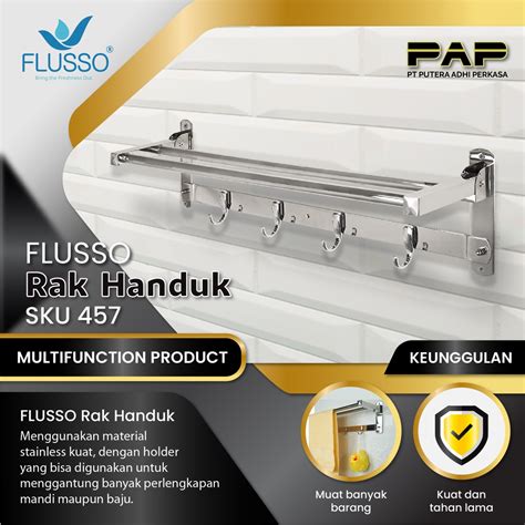 Jual Flusso Rak Gantungan Handuk Lipat Dinding Stainless Flusso Xc