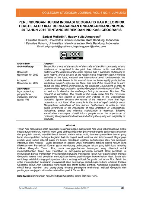 Pdf Perlindungan Hukum Indikasi Geografis Hak Kelompok Tekstil Alor