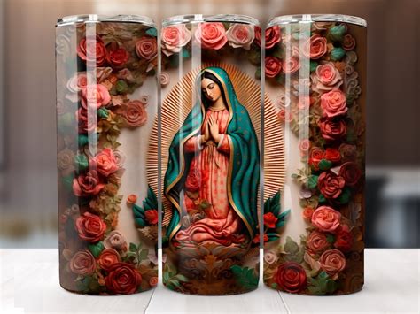 Virgen De Guadalupe Tumbler Wrap 20 Oz Skinny Sublimation Design