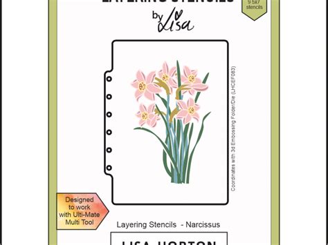 X Layering Stencils Narcissus Lisa Horton Crafts