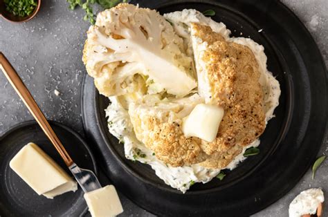 Danish Creamery Whole Roasted Cauliflower With Whipped Goat Cheese Butter