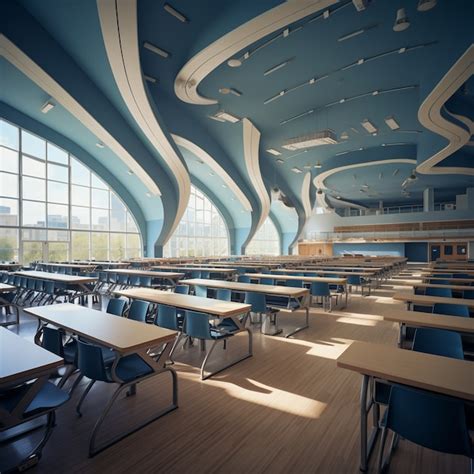 Free AI Image | Futuristic view of school classroom with state-of-the ...