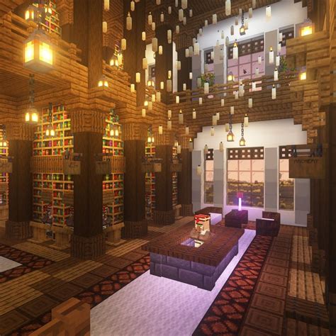 Minecraft Librarian Trading Hall in Classical-Style Library