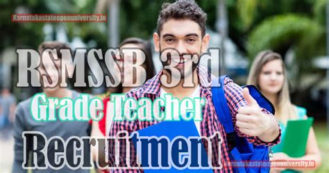 Rsmssb Rd Grade Teacher Recruitment Shortly Level