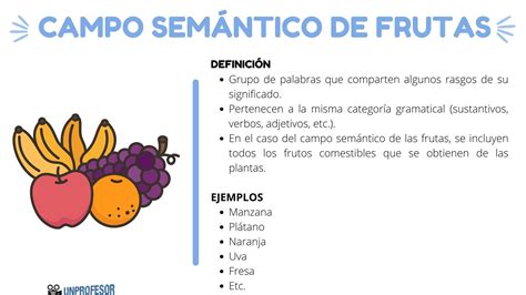 Campo SEMANTICO de frutas - ejemplos para niños