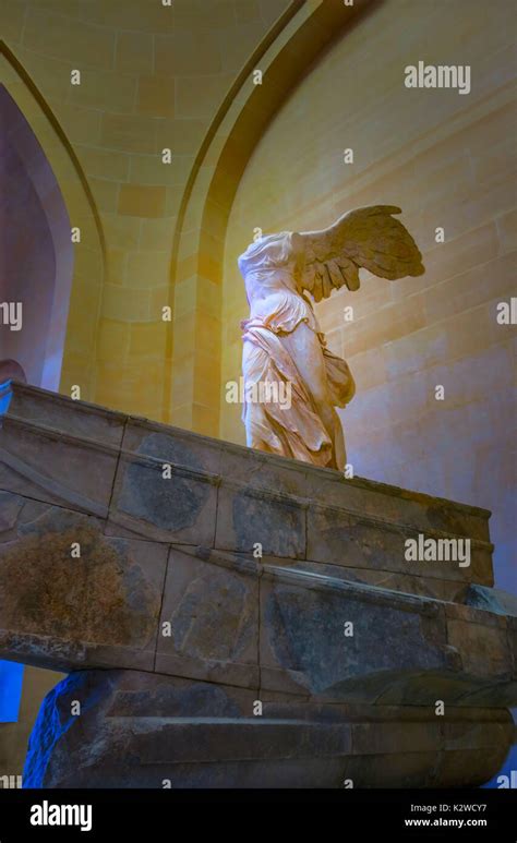 Winged Victory Of Samothrace At The Louvre Museum In Paris France