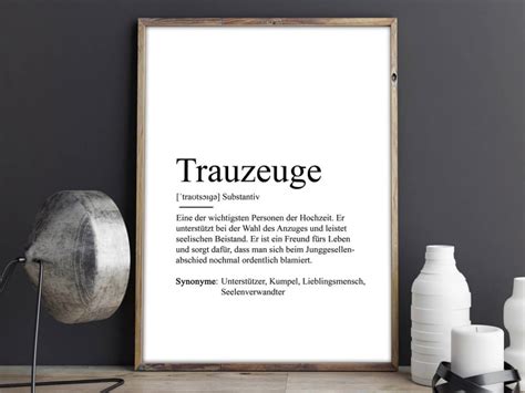 Poster Trauzeuge Definition Geschenkidee Lieblingsmensch Kumpel