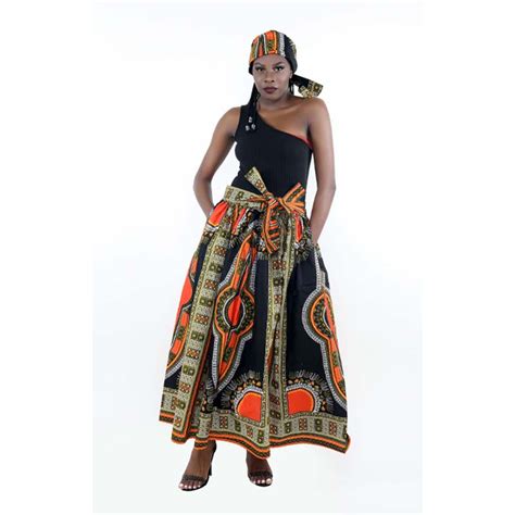 Traditional Dashiki Print Long Maxi Skirt African Women Clothing Ladies Skirt Printed Skirt For