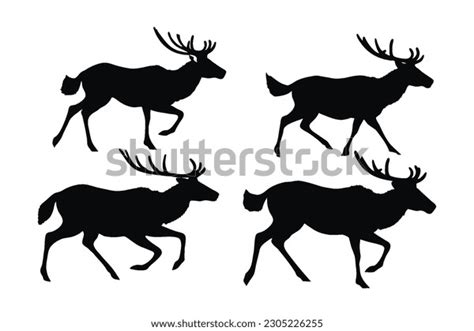 Reindeer Walking Silhouette: Over 476 Royalty-Free Licensable Stock Vectors & Vector Art ...